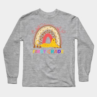 first grade leopard rainbow Team Long Sleeve T-Shirt